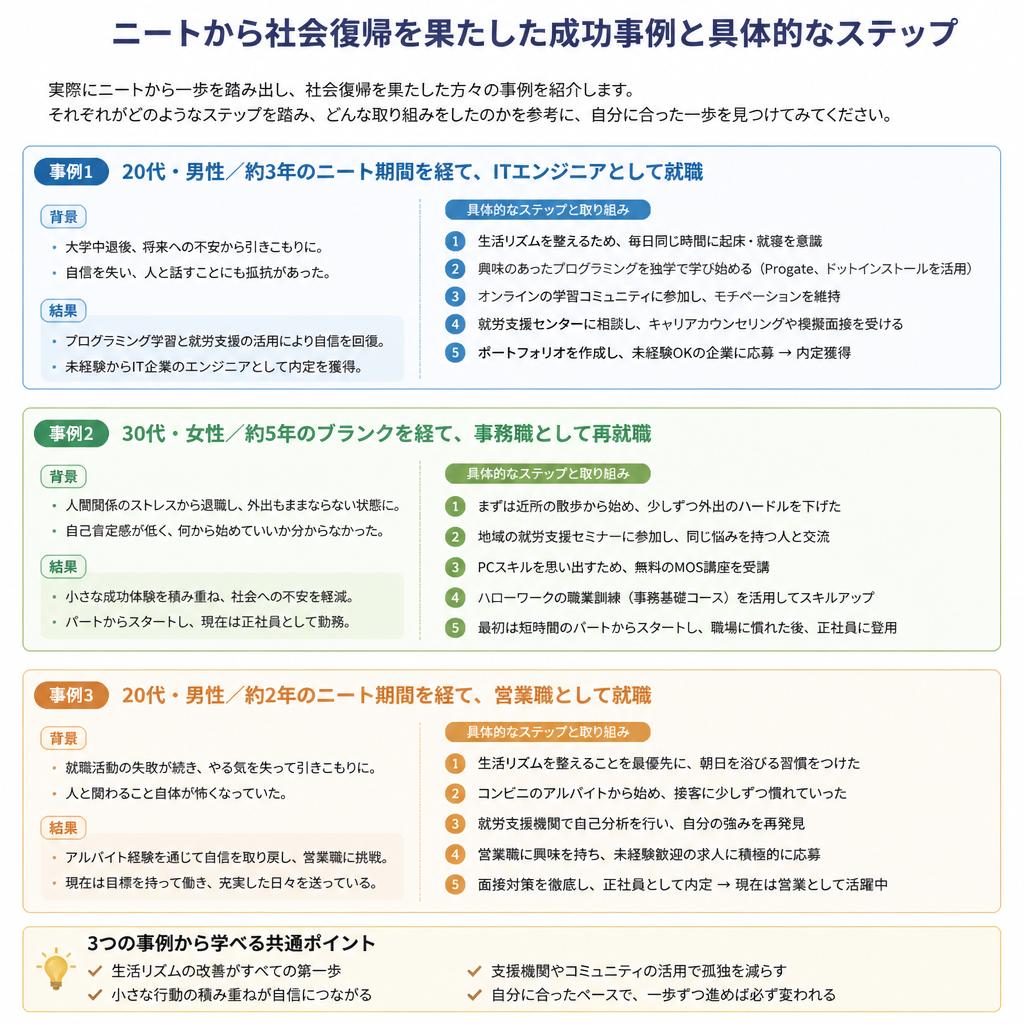 成功事例：ニートから自立へ