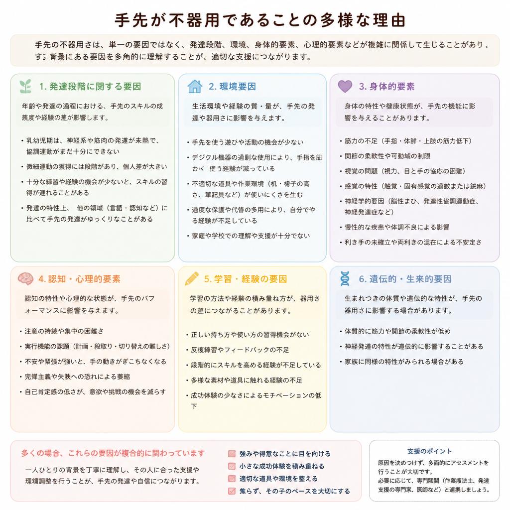 手先が不器用な理由はこれだ！