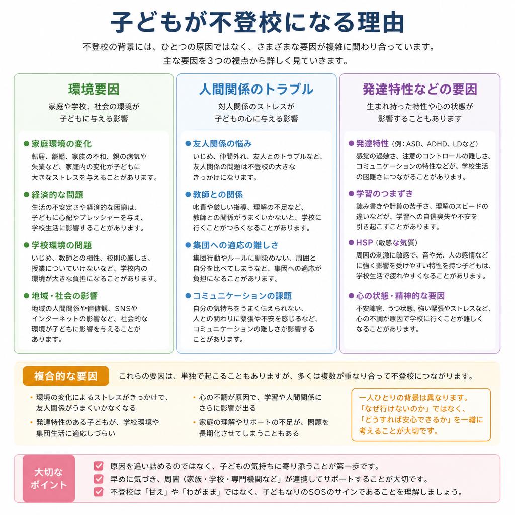 不登校になる主な理由