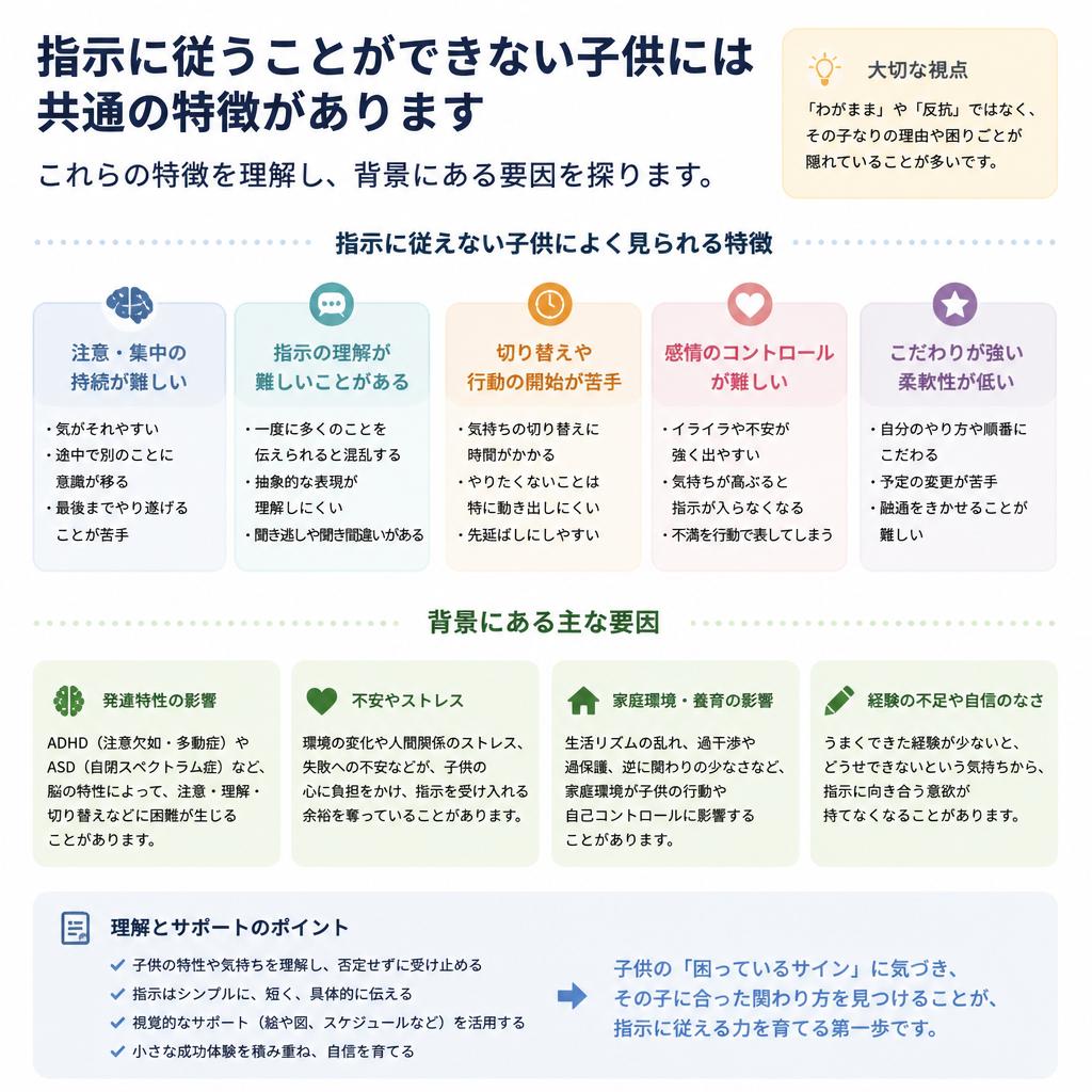 指示が入らない子供の特徴